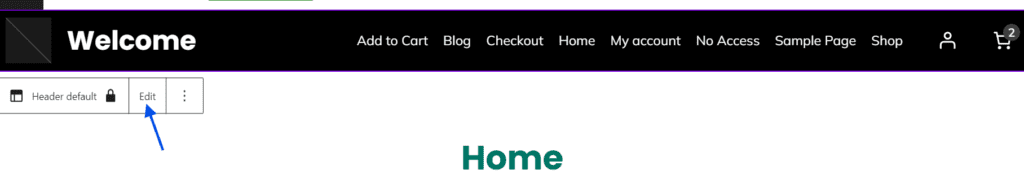 Edit site header
