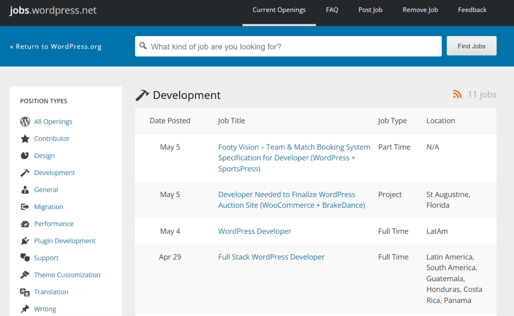 WordPress Jobs 