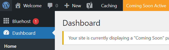 WordPress admin interface