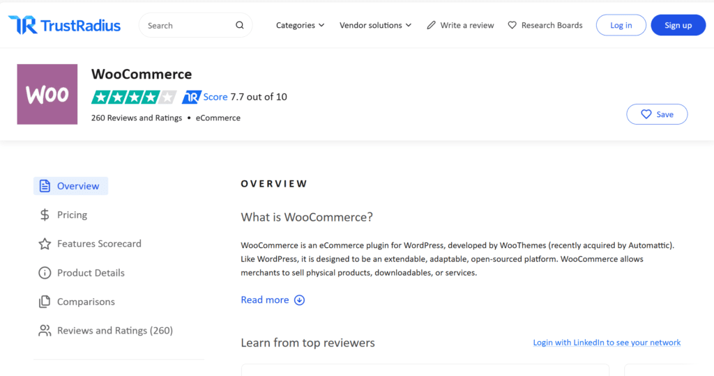 TrustRadius WooCommerce reviews