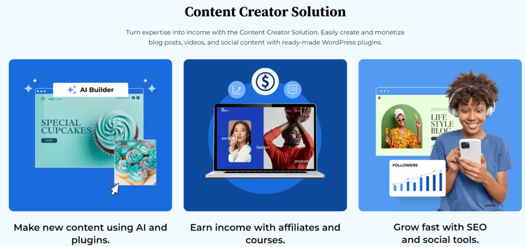 Soluzione per la creazione di contenuti WordPress Bluehost