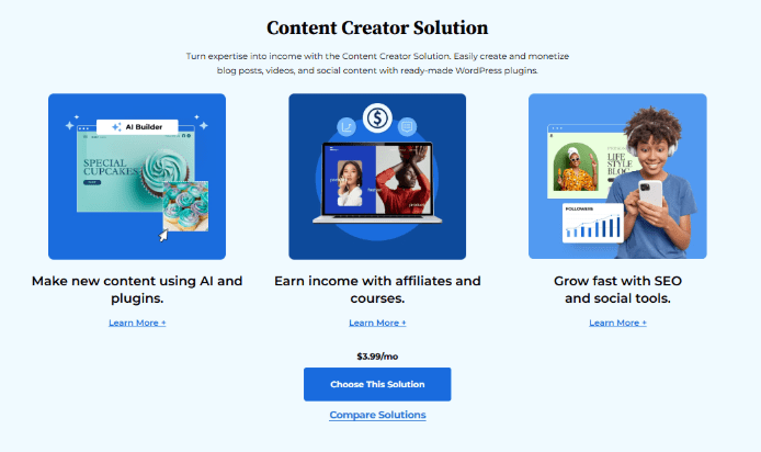 Bluehost WordPress Content Creator Solution