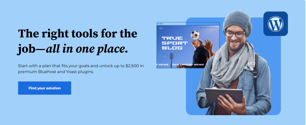 Bluehost WordPress Solutions -landing page