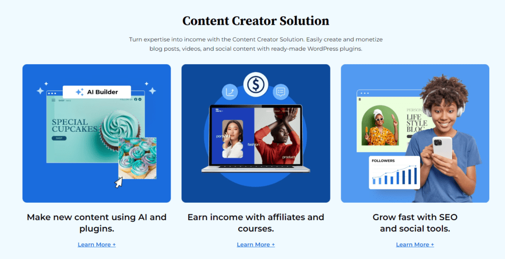 Bluehost WordPress Content Creator-oplossing