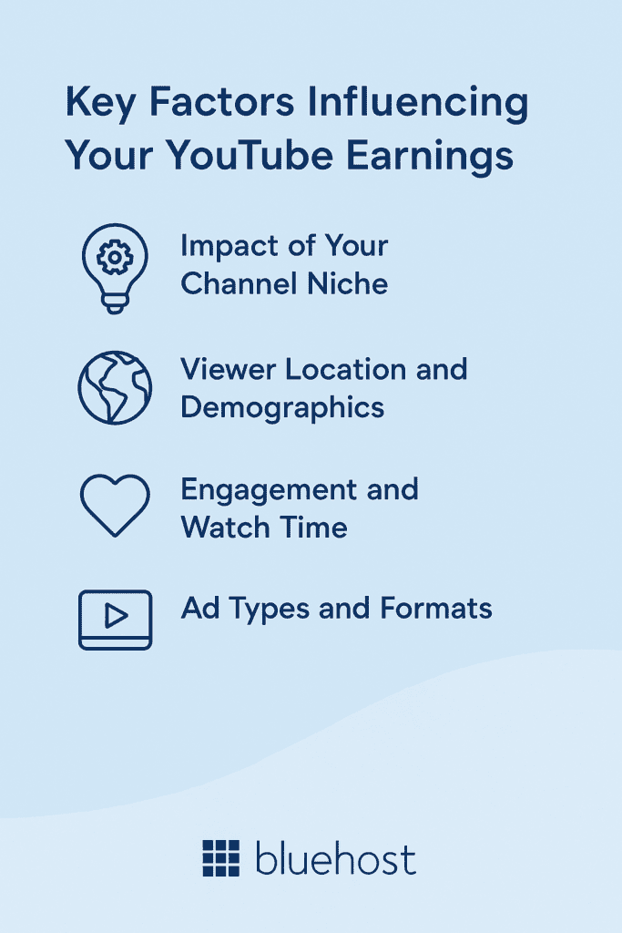 Key factors influence your YouTube earnings