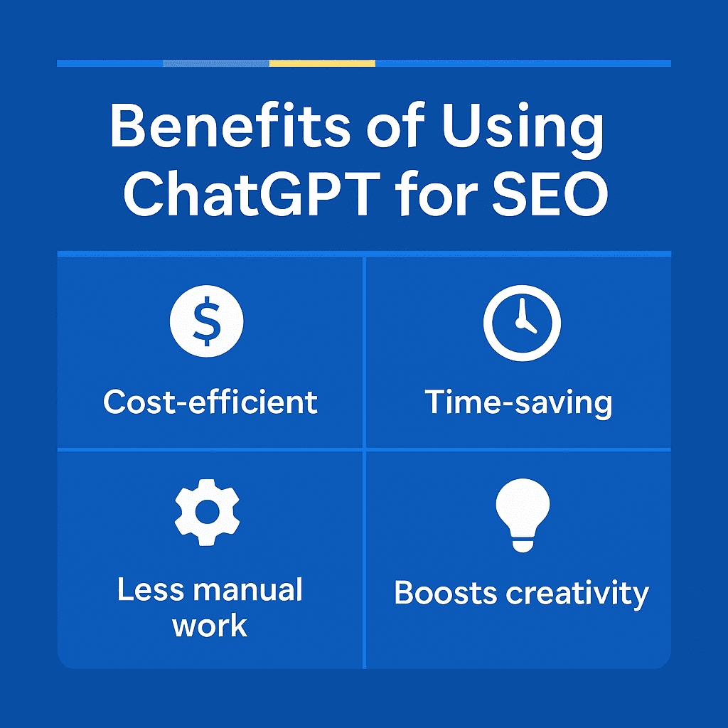 Illustration of benefits of ChatGPT for SEO