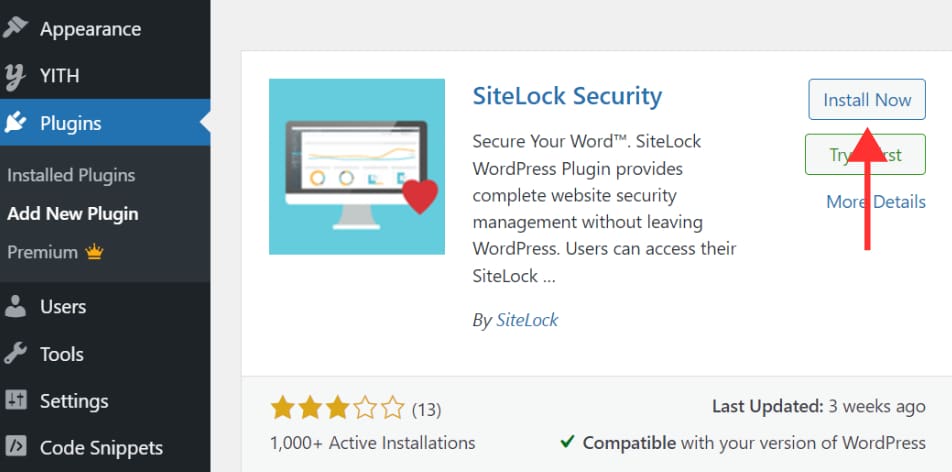 Install sitelock