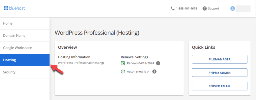Go to hosting