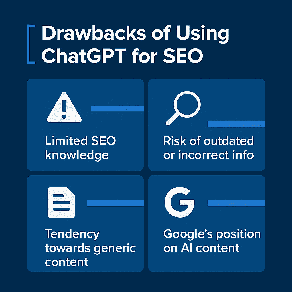 Illustration of drawbacks of CahtGPT for SEO