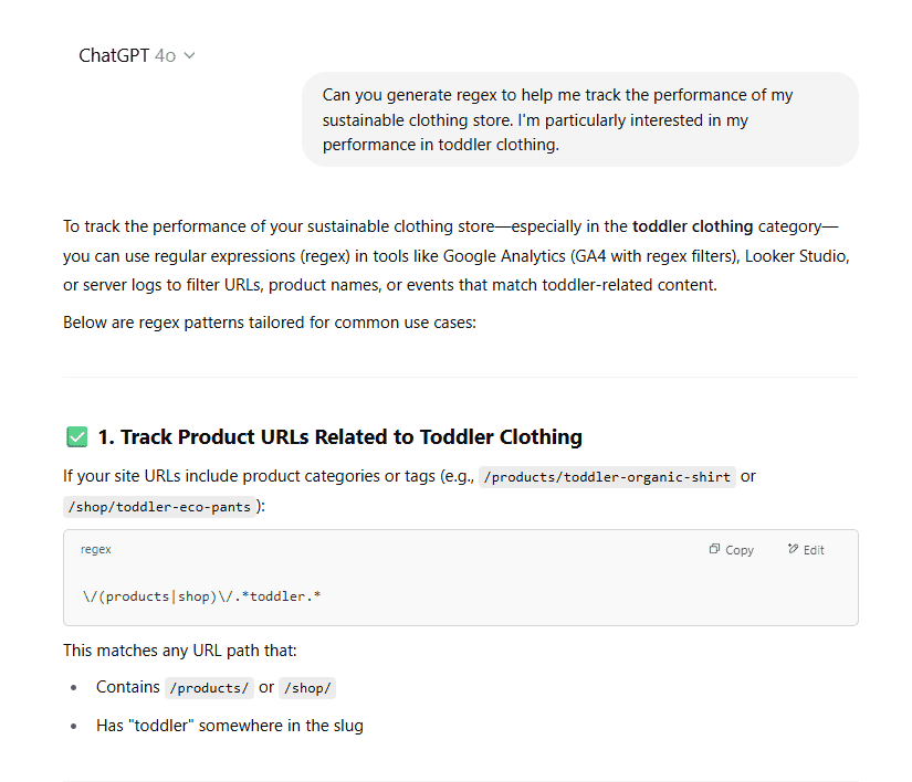 ChatGPT screen example