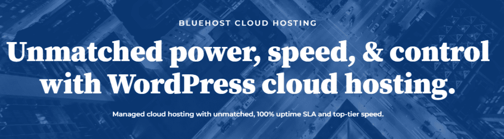 Banner image of Bluehost cloud hosting