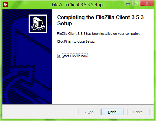 نصب کامل FileZilla