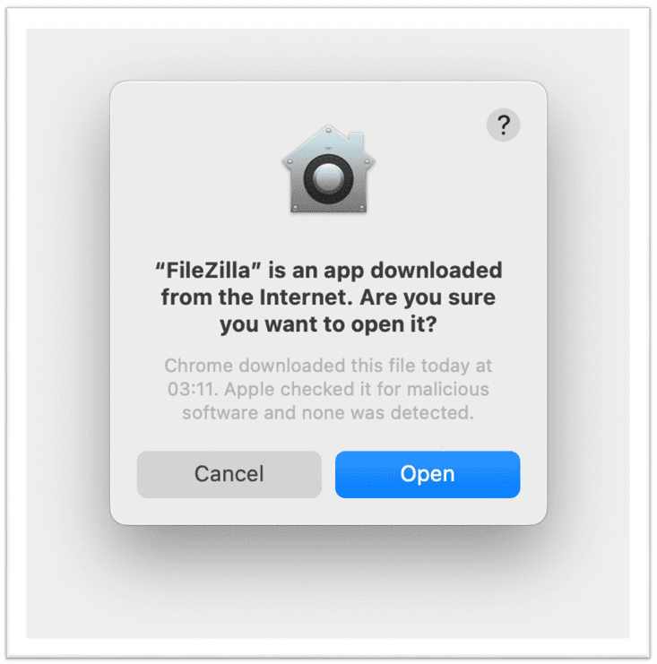 نصب FileZilla macos