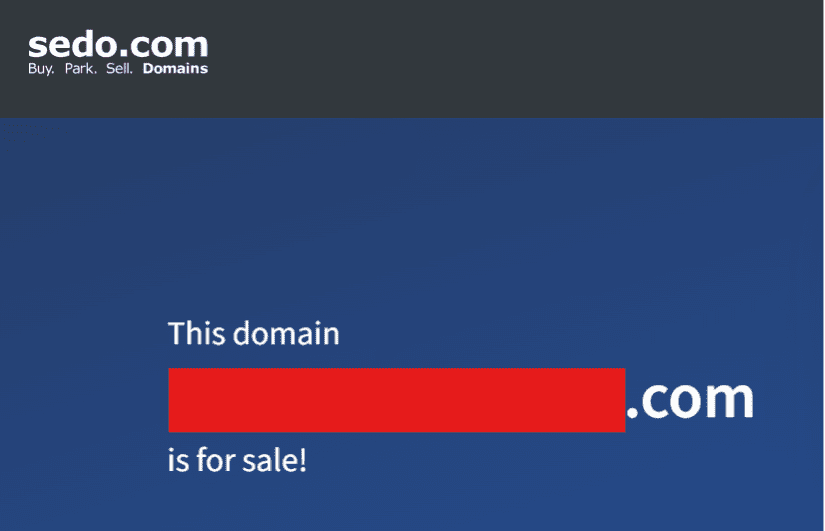 For-sale parked domains example