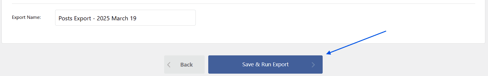 روی Save و Run Export کلیک کنید