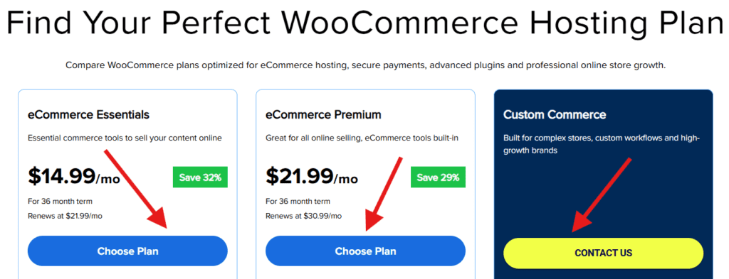 WooCommerce hosting plans