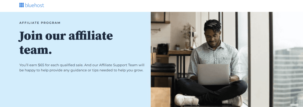 Bluehost affiliate program banner image 