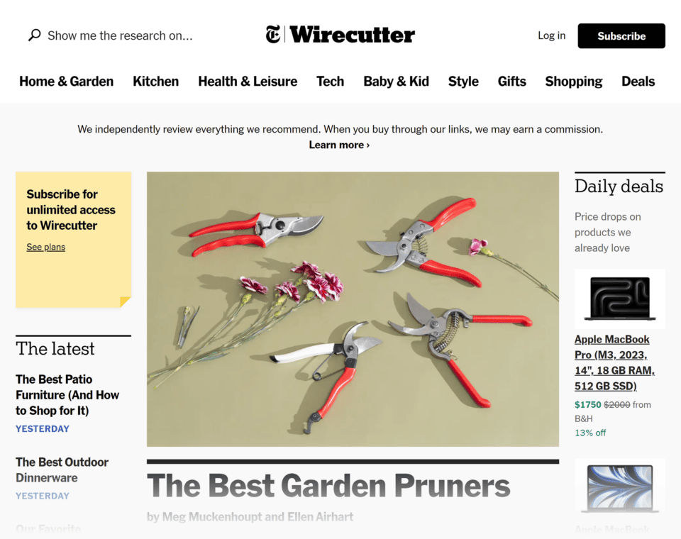 Wirecutter website image