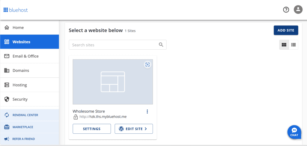 وب سایت های bluehost backnd