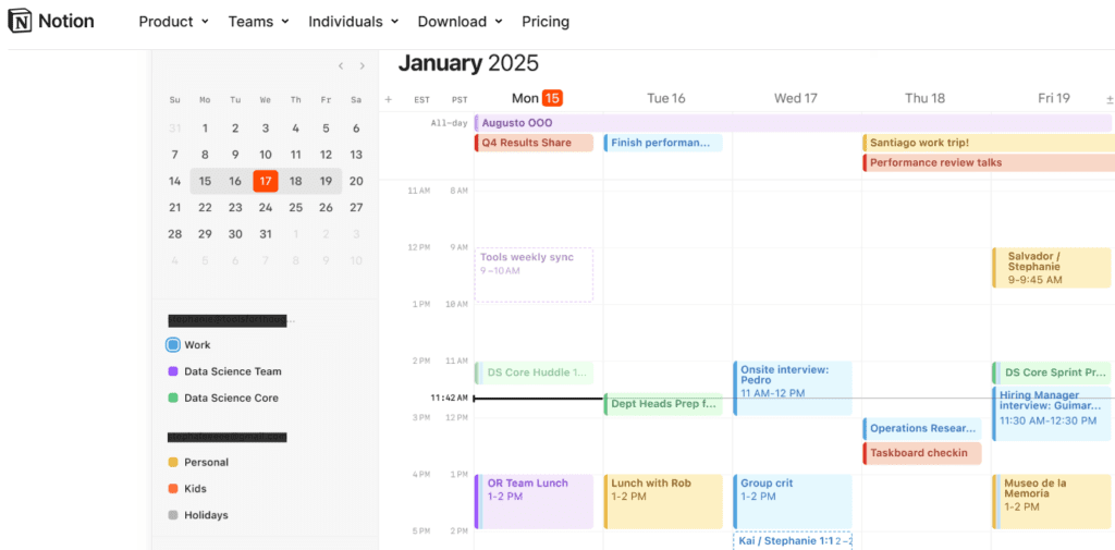 Notion platform
