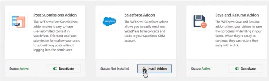 افزودنی Salesforce را نصب کنید