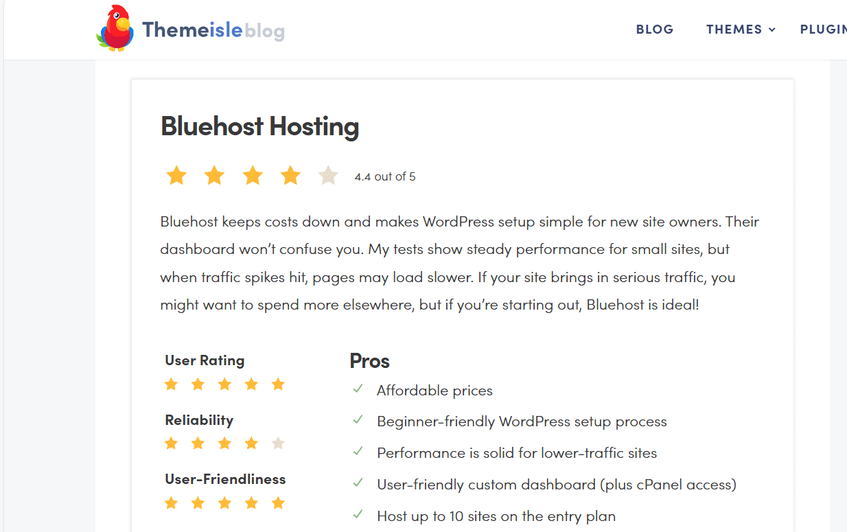 ThemeIsle Bluehost review