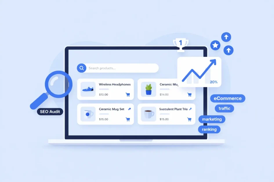 Image showing SEO guide elements for WooCommerce