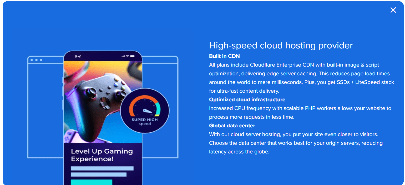 High speed cloud hosting 