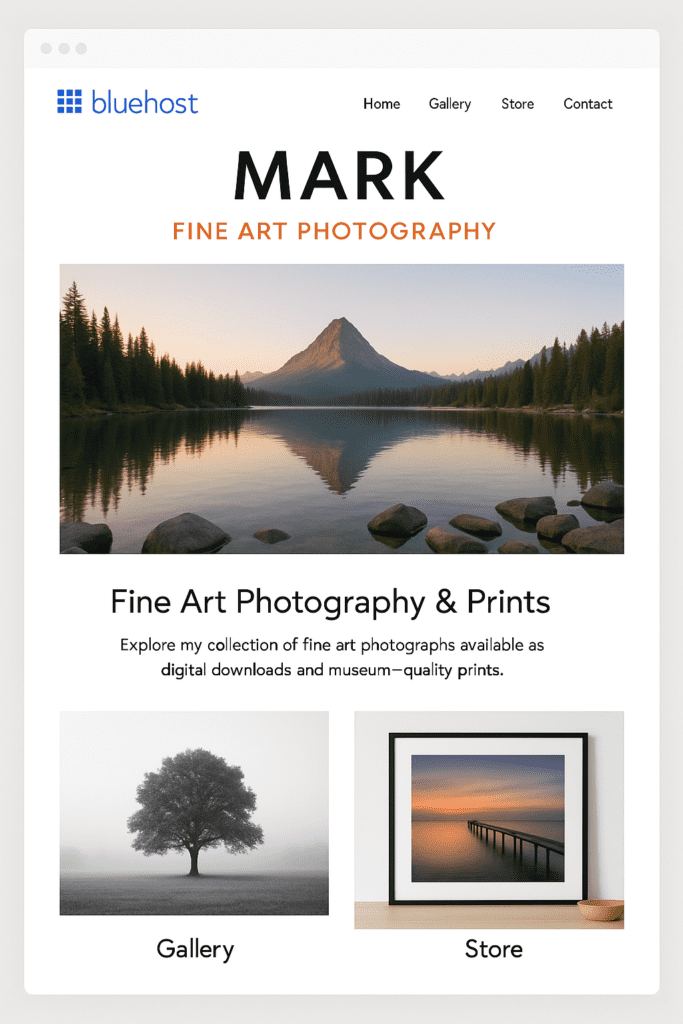 Illustrative example how to make your photography website