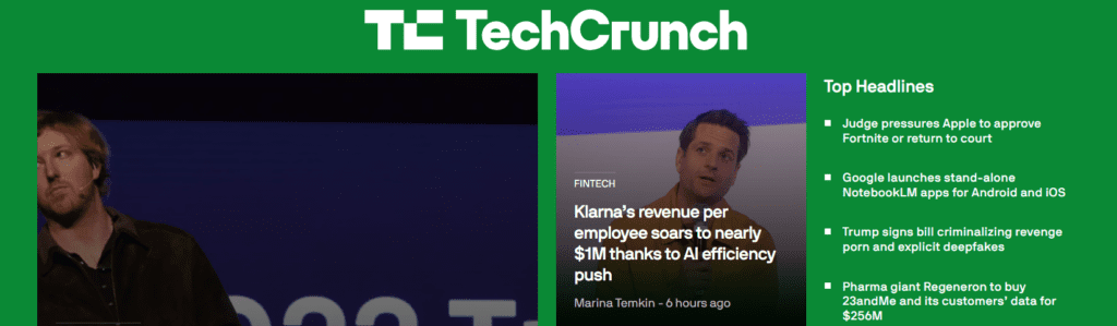 TechCrunch site