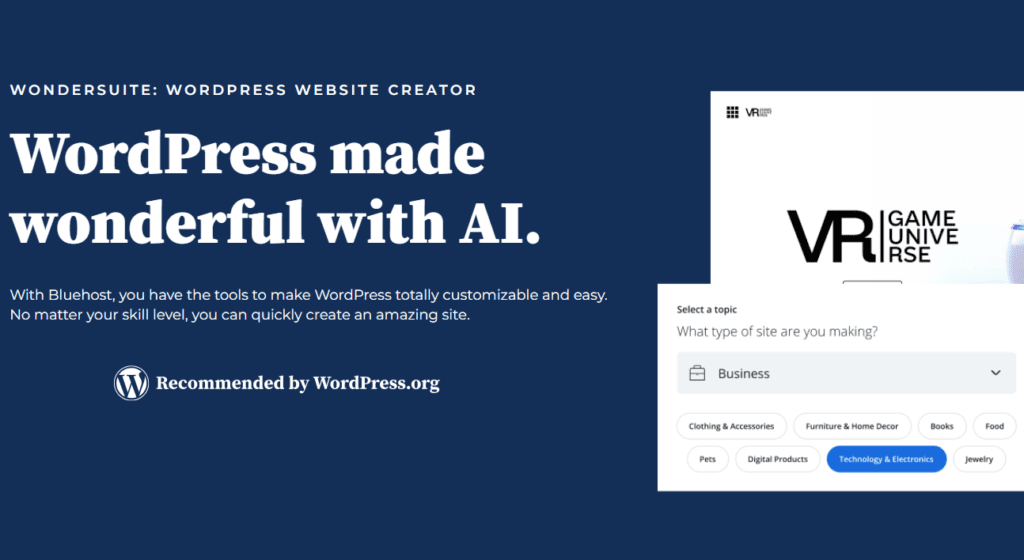 bluehost wondersuite banner