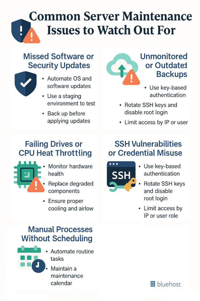 Common server maintenance issues to watch out for