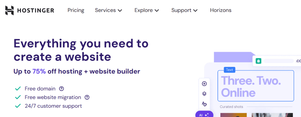 Hostinger website