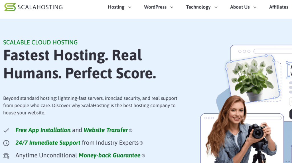 ScalaHosting  website