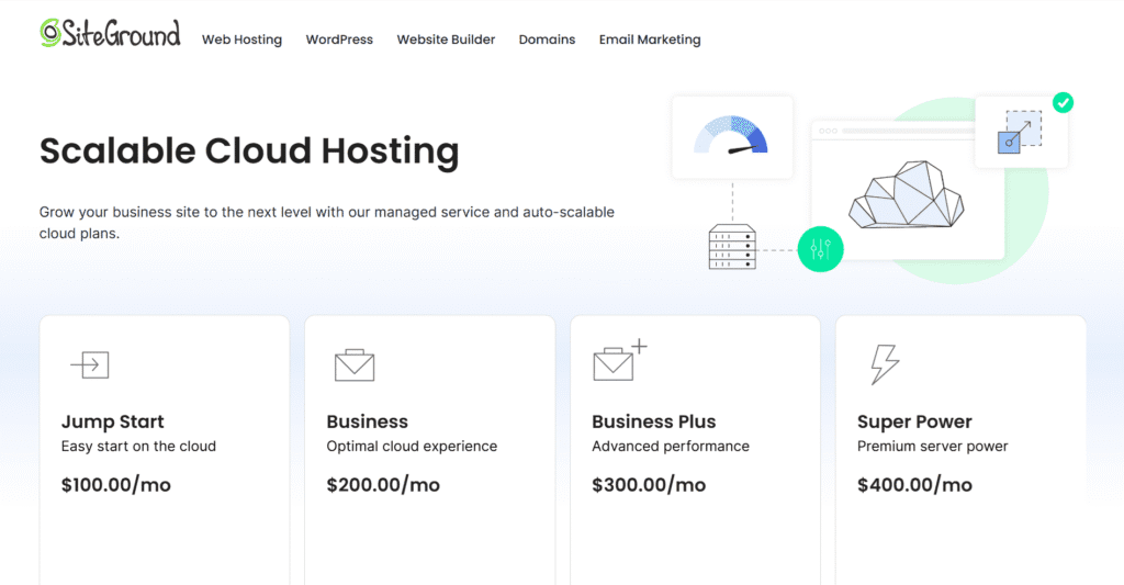 An image depicting SiteGround homepage.