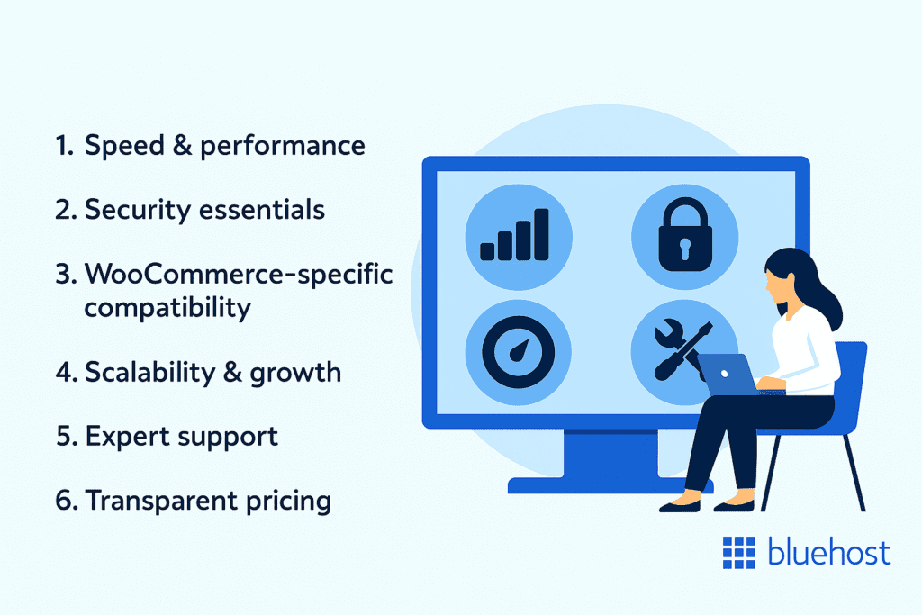 An inline image that talks about essential WooCommerce hosting features