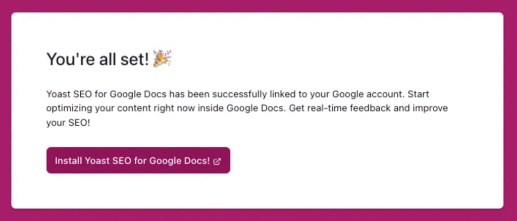 Confirm to install Yoast