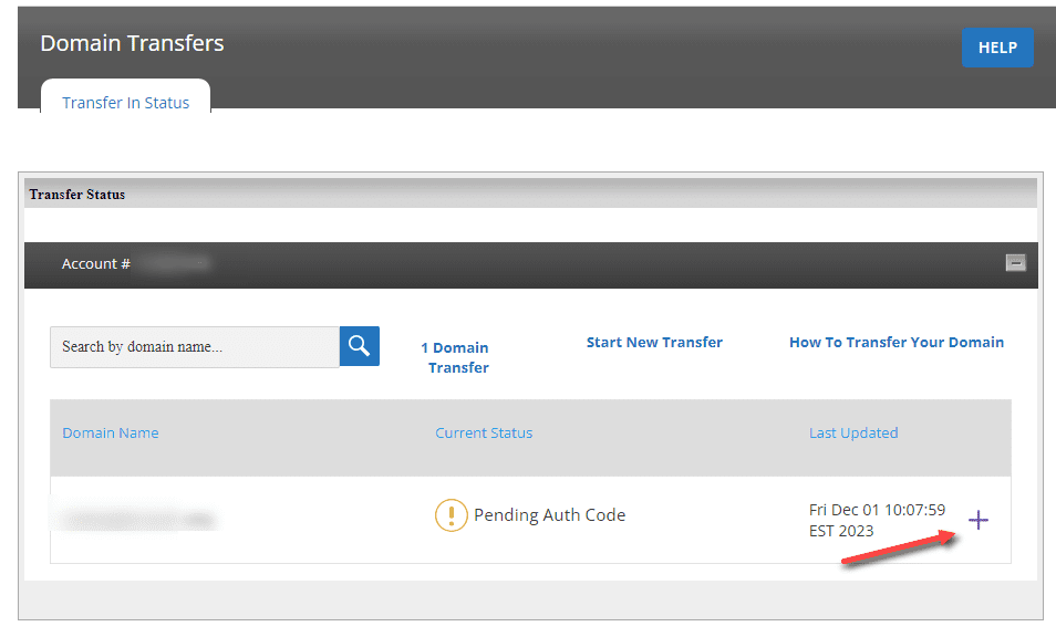 Domain transfer - "Pending Auth Code" status