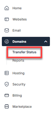 select transfer status