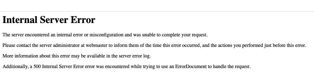 500 Internal Server Error variation 2
