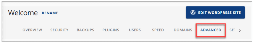 Click on the ADVANCED tab