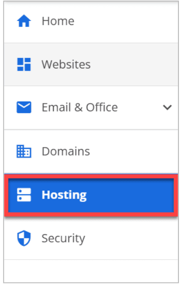 Click on the Hosting tab