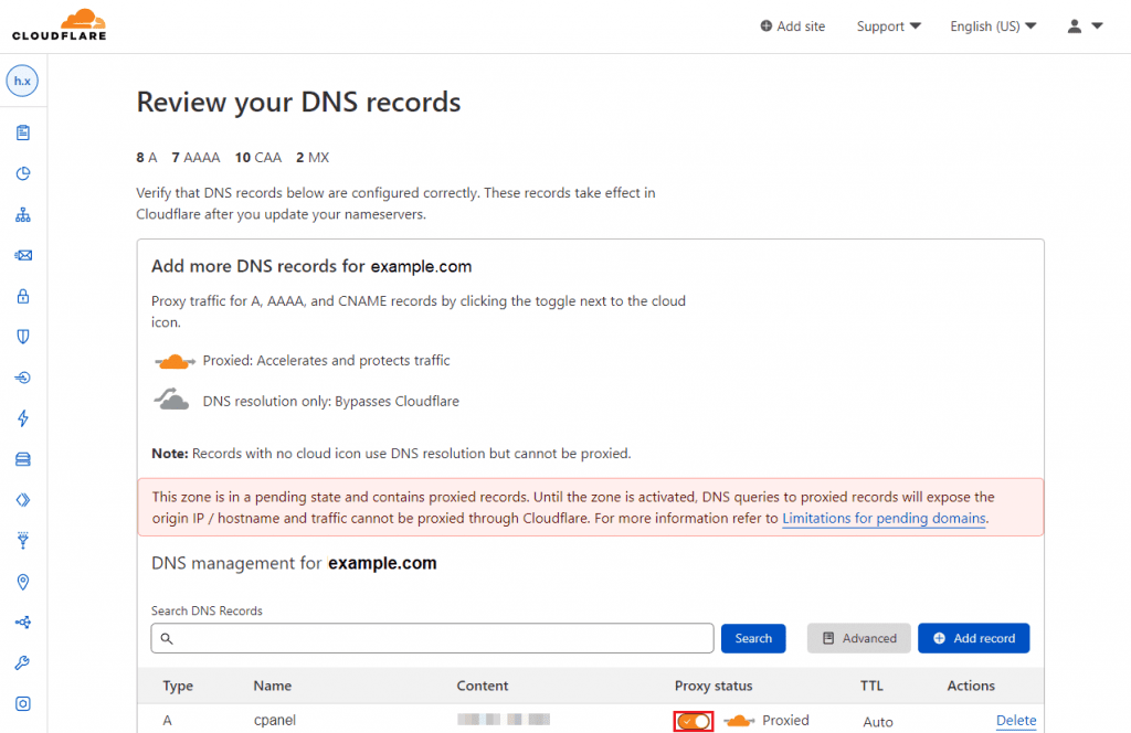 import DNS records