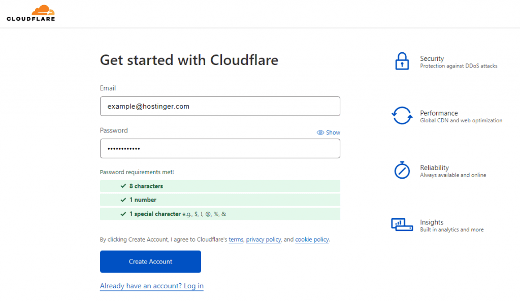 Create a Cloudflare account 