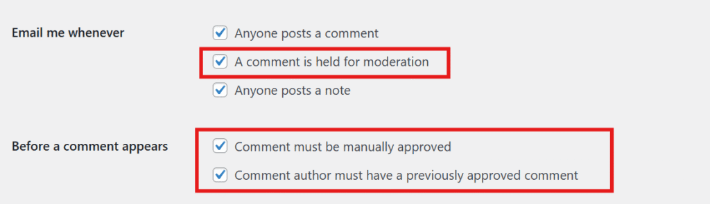 Enable comment moderation
