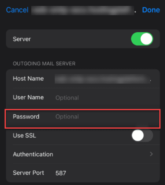 Enter the new password