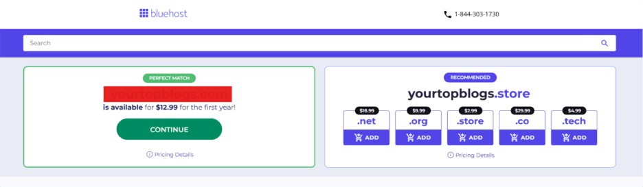 Finalize desired domain name