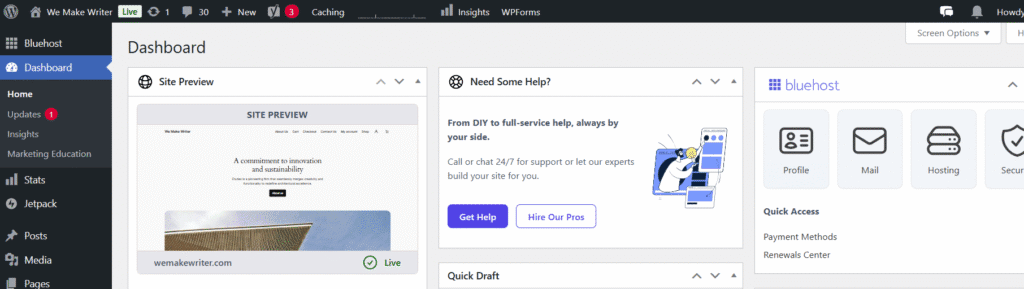 Log in to your WordPress wp-admin dashboard
