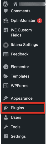 On the left menu, click Plugins.
