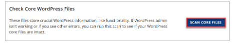 Scroll to the Check Core WordPress Files section